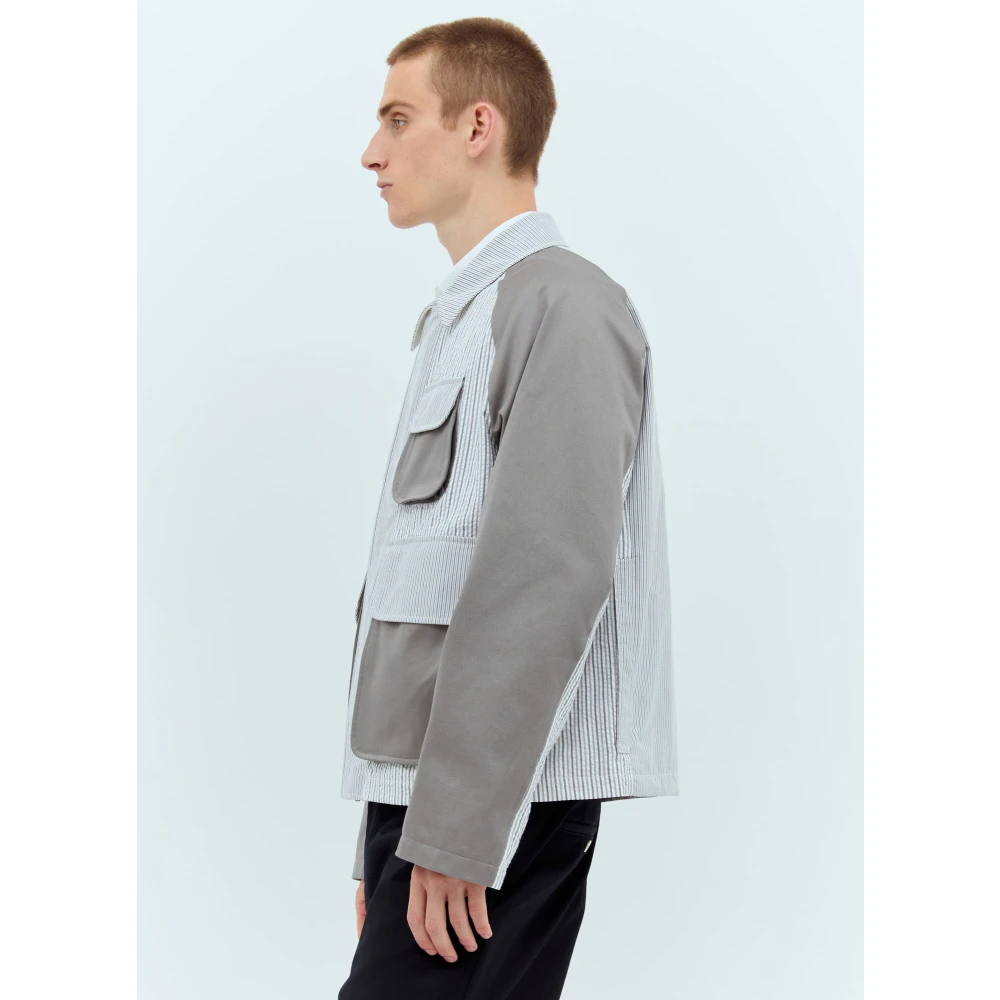 Thom Browne Seersucker Panel Field Jacket Gray Heren