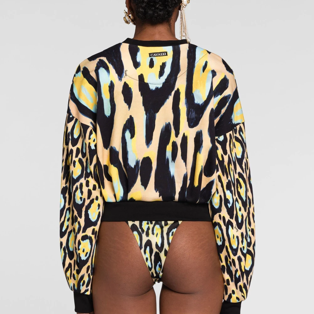 Roberto Cavalli Crewneck Dames Sweatshirt 100% Katoen Multicolor Dames