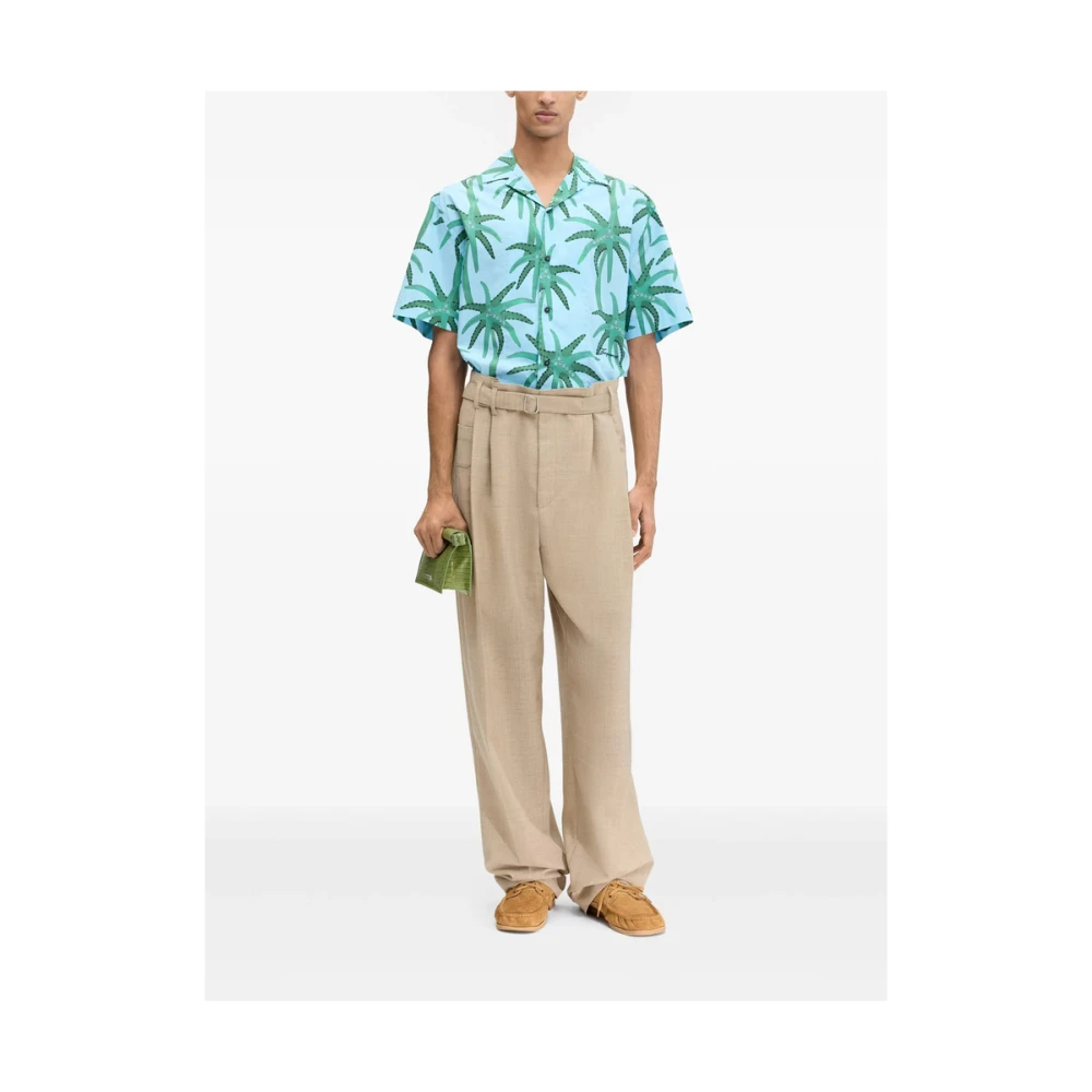Jacquemus Blauwe Knoopshirt Korte Mouwen Multicolor Heren