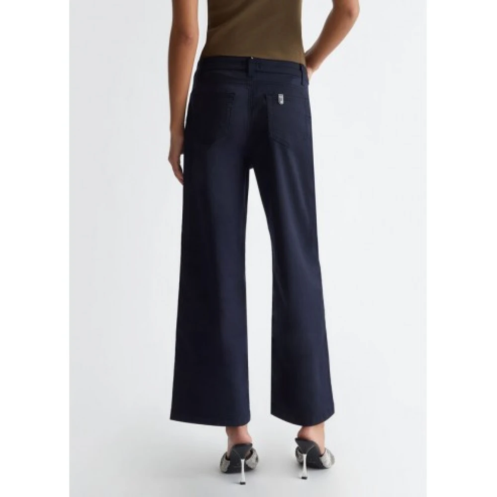 Liu Jo Blauwe Flared Bottom Up Broek Blue Dames