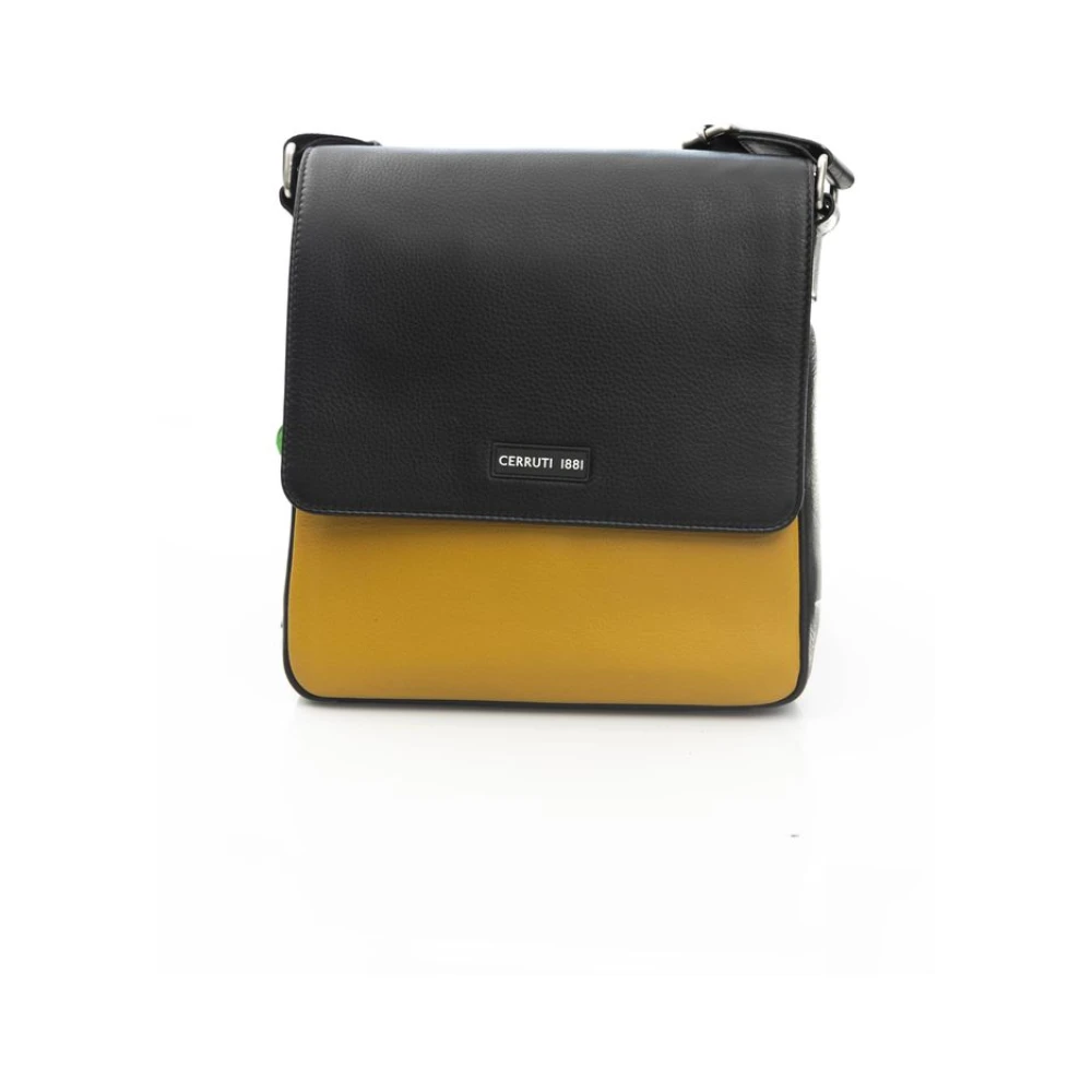 Cerruti 1881 Elegant Gul Läder Crossbody-väska Yellow, Herr