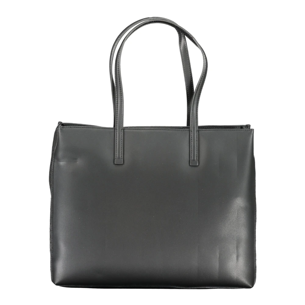 Calvin Klein Zwarte Schoudertas met Ritssluiting Black Dames