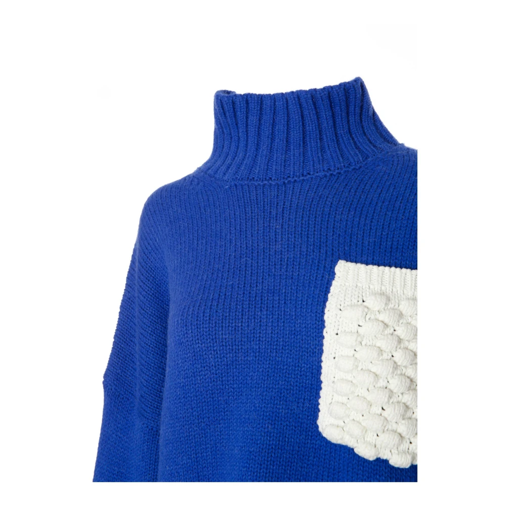 JW Anderson Alpaca Wol Gebreide Trui Blue Dames