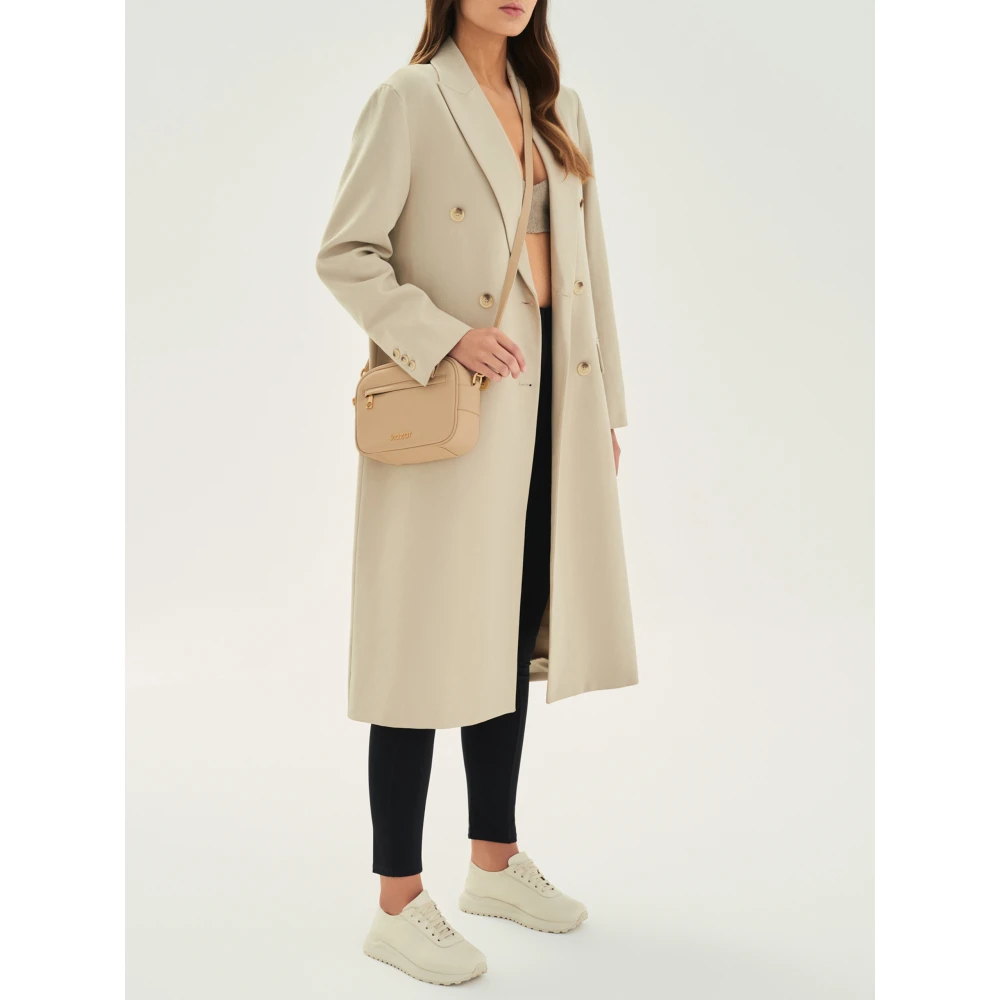 Kazar Beige leren tas aan een lange band Beige Dames