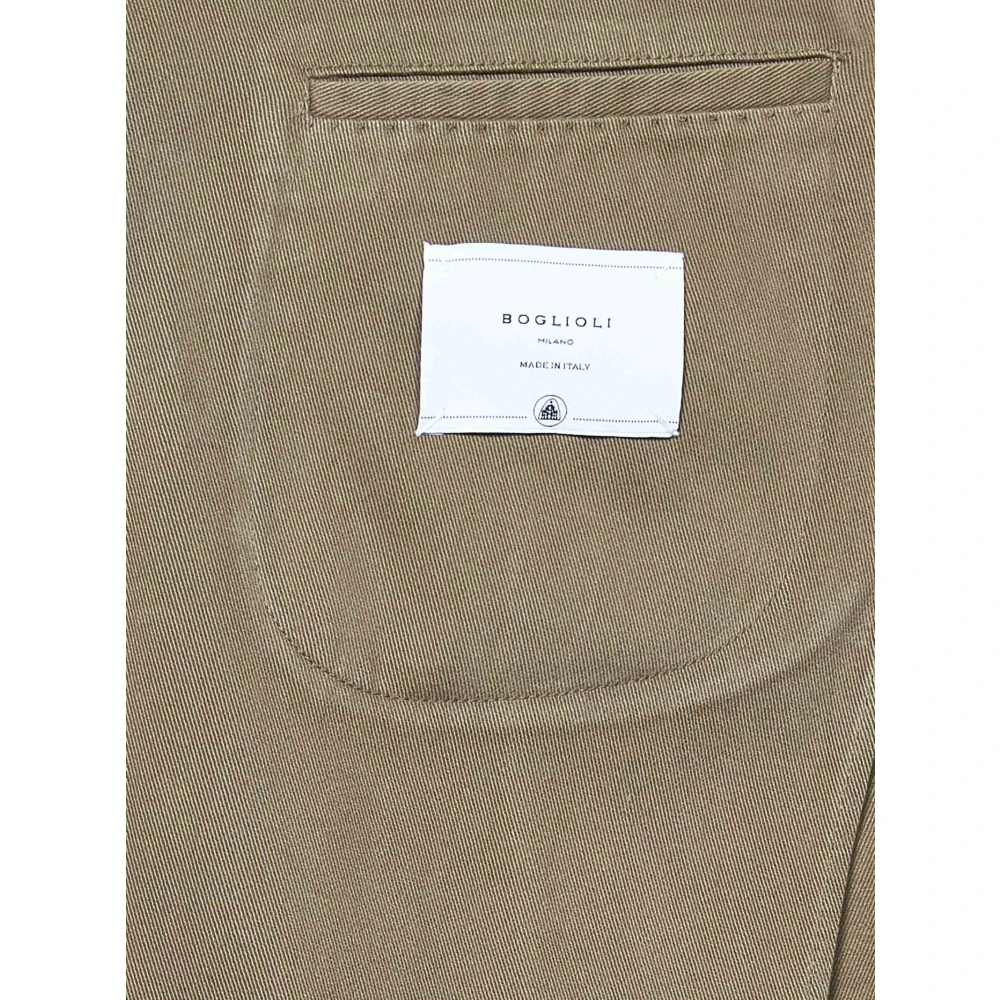 Boglioli Beige Katoenen Canvas Blazer Brown Heren