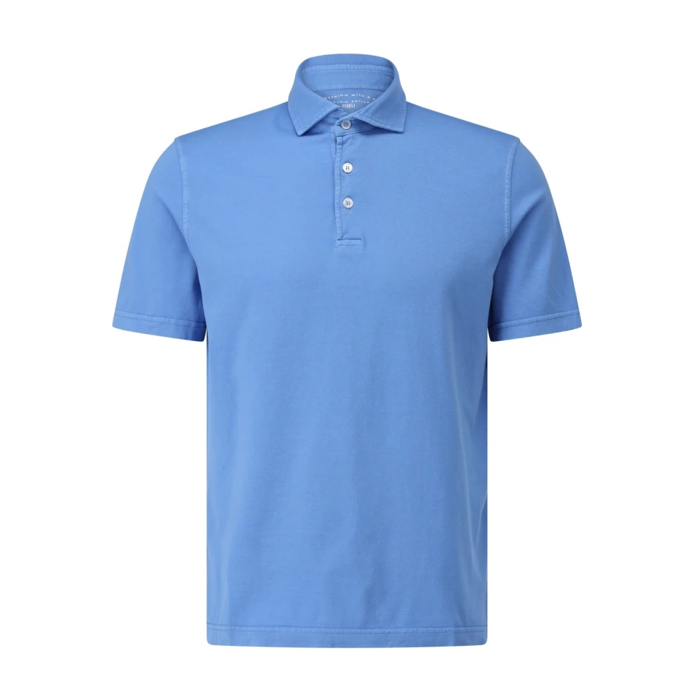 Fedeli Jersey Polo Shirt Klassieke Stijl Blue Heren