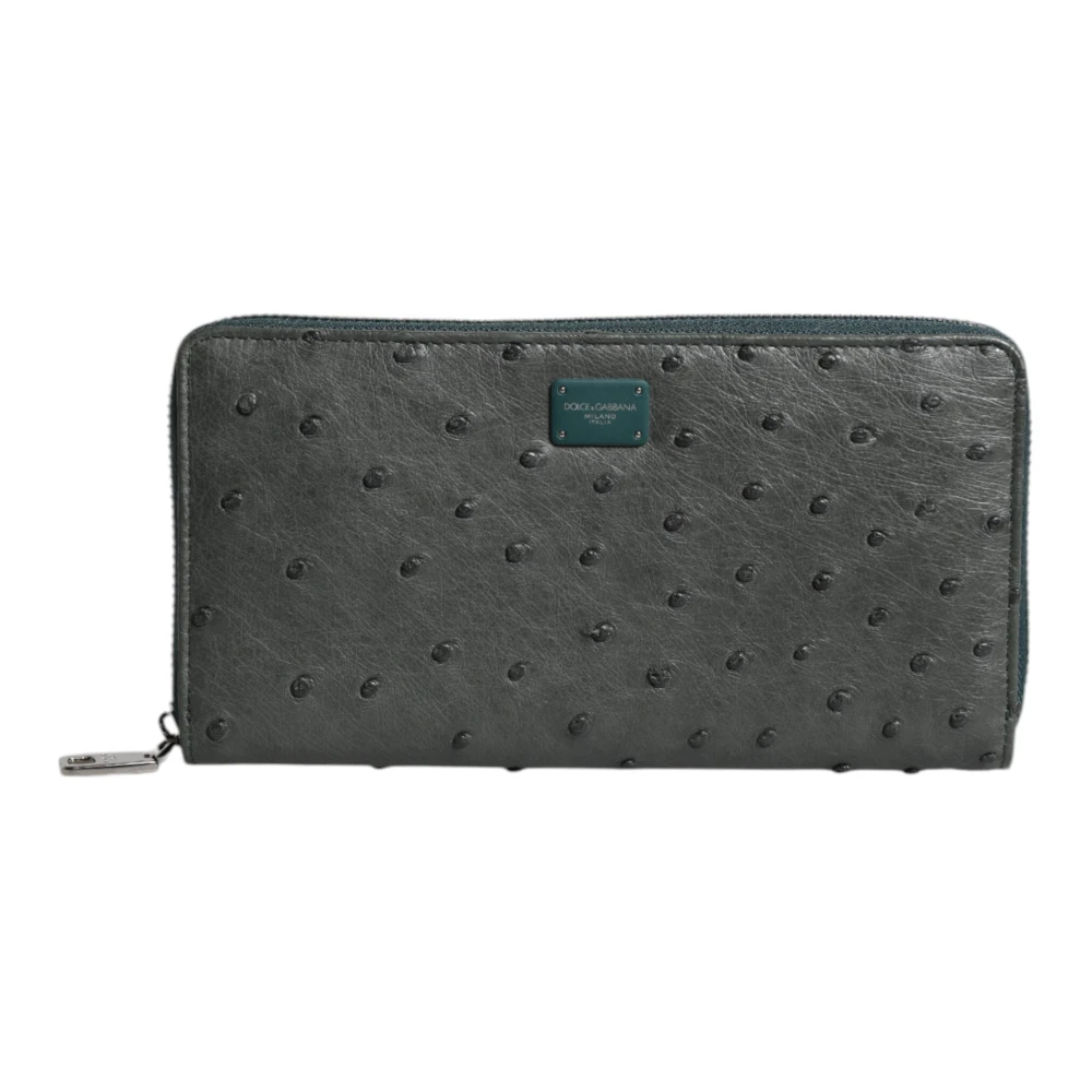 Dolce & Gabbana Men's Green Wallets & Cardholders, One Size, Continental Zipper Wallet