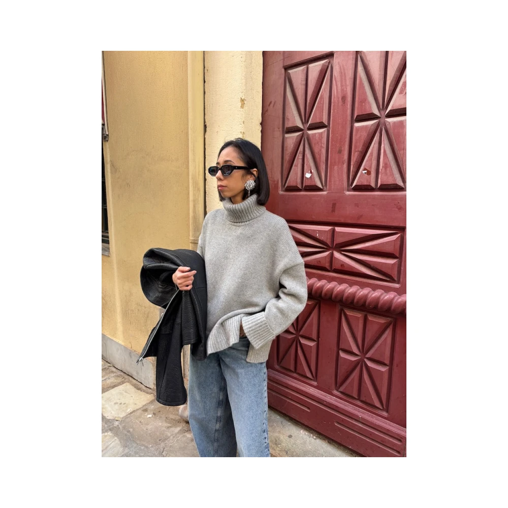 Samsøe Oversized Coltrui Wollen Trui Gray Dames