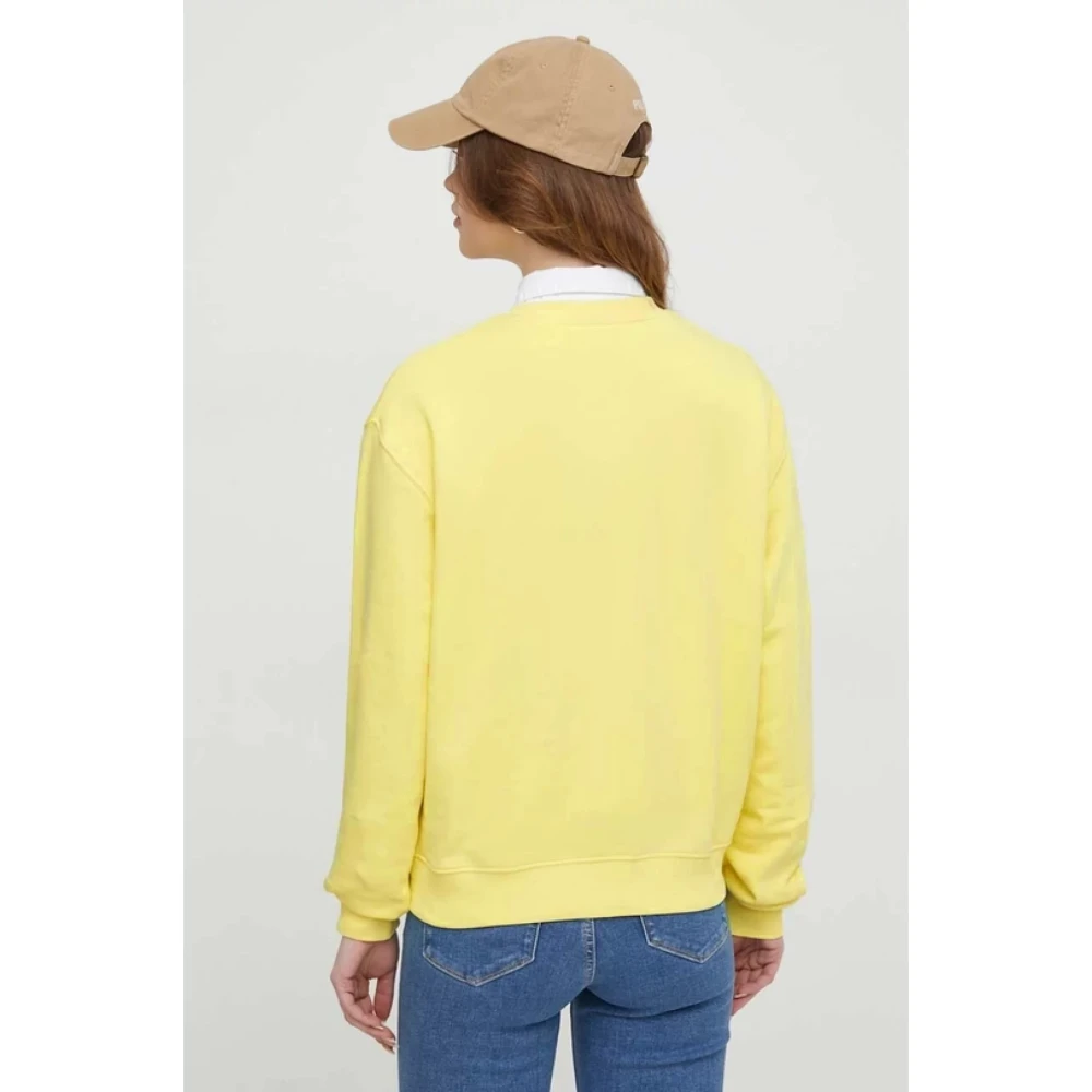 Tommy Hilfiger Geborduurde Katoenen Sweater Geel Yellow Dames