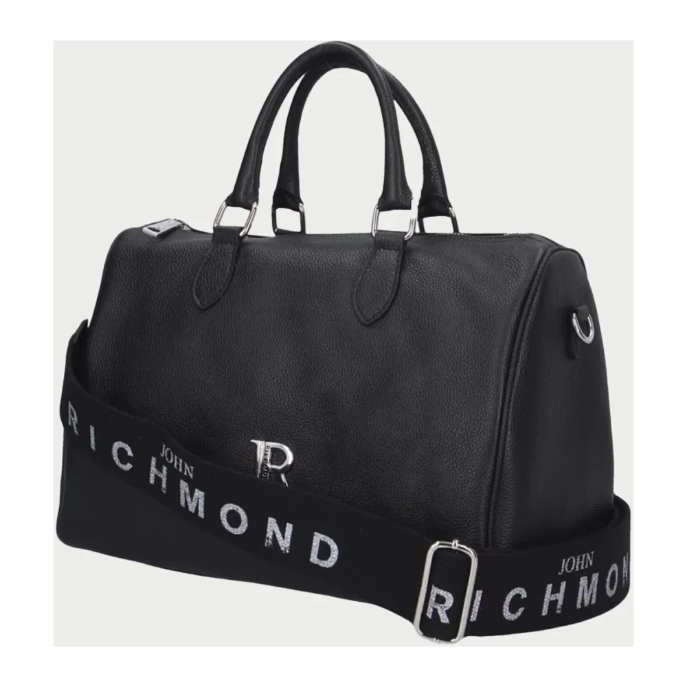 John Richmond Zwarte leren handtas met ritssluiting Black Dames