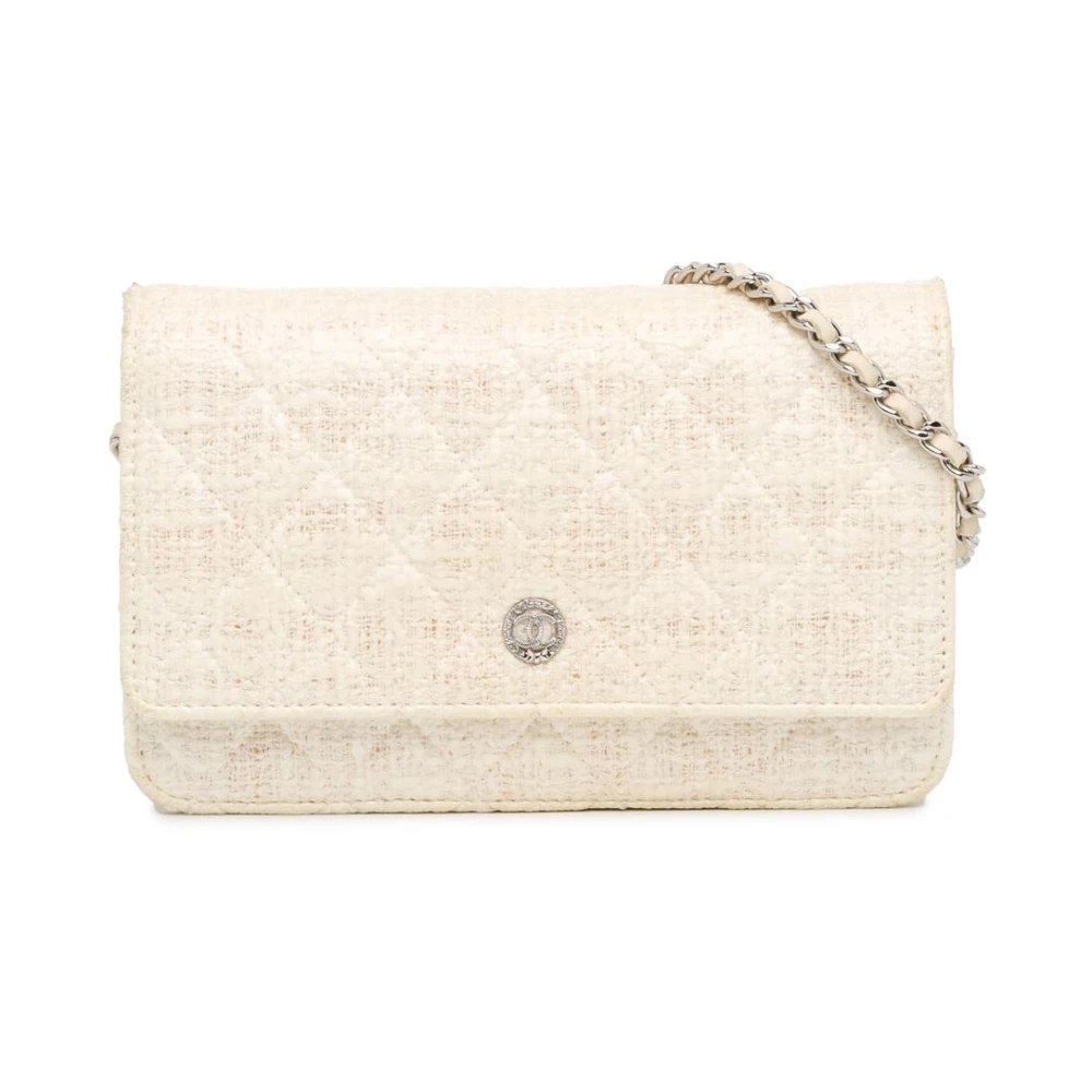 Chanel Vintage Women's Beige Pre-Owned Chanel Mini Flap Bag In Tweed