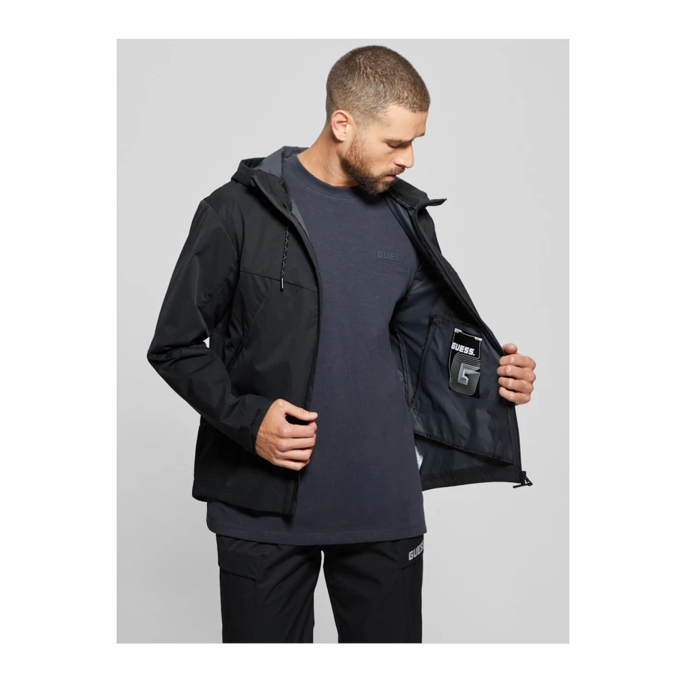 Guess Capuchonrits Jas Zwart Black Heren