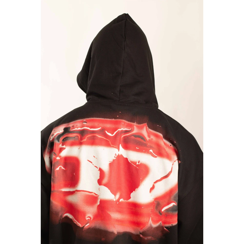 Diesel Achterlogo hoodie in 9XX Black Heren