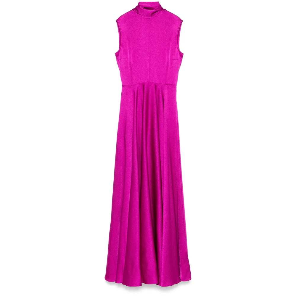 Solace London Fuchsia Roze Mouwloze Jurk met Sjaal Pink Dames