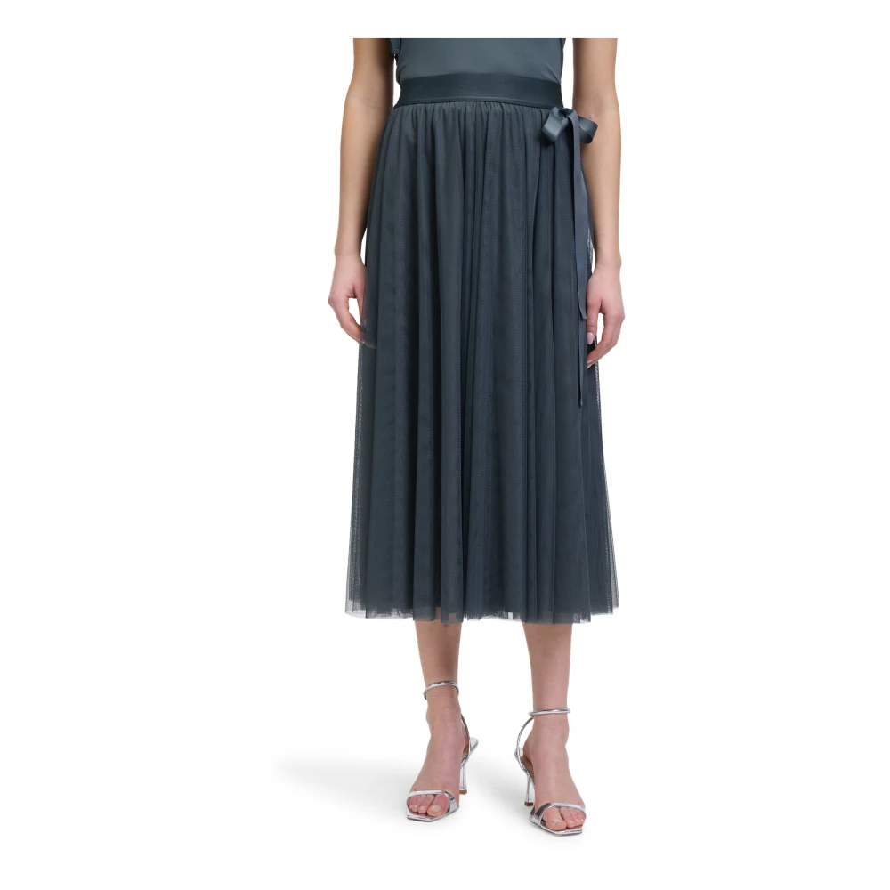 Vera Mont Gelaagde Tule Rok Glamour Stijl Gray Dames