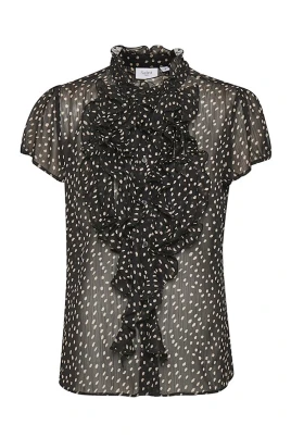 Polka Dot Elegant Kortärmad Skjorta
