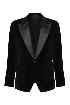 Elegant Sammetjacka med Satinrevers
