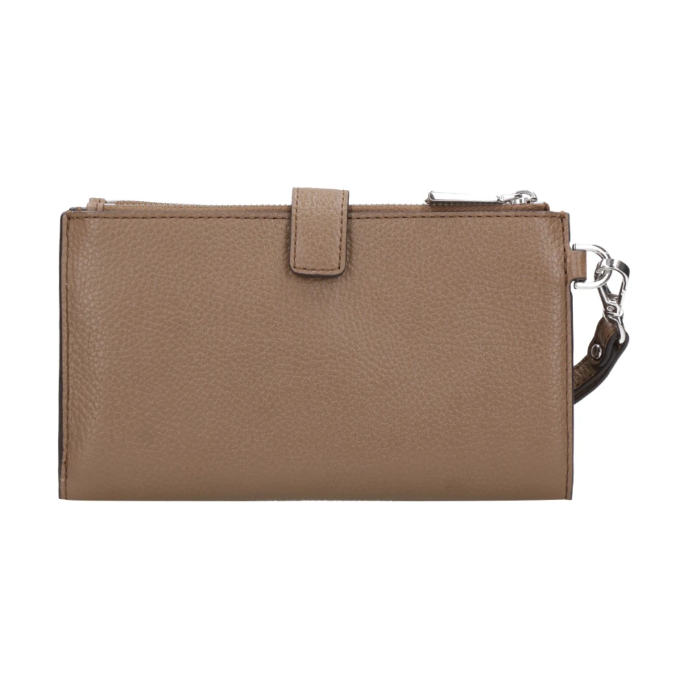 Michael Kors Leren Clutch Portemonnee met Telefoonvak Brown Dames
