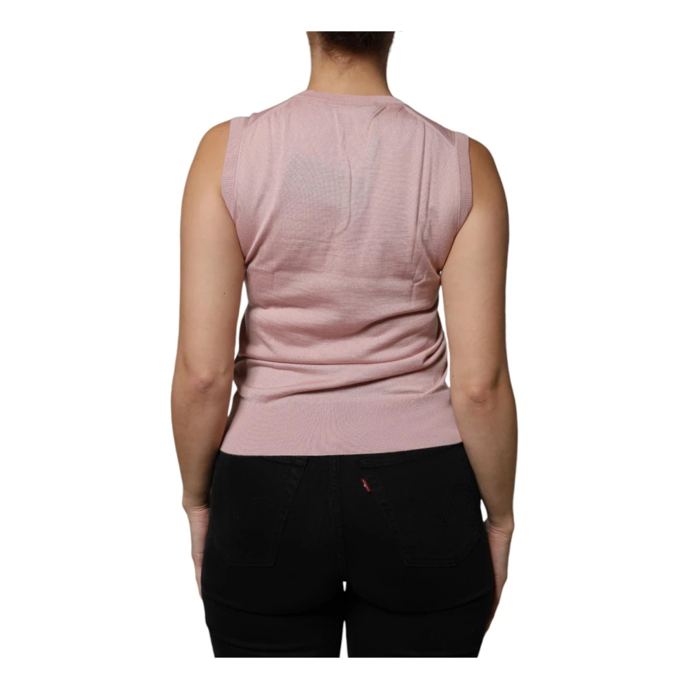 Dolce & Gabbana Roze Cashmere Zijden Tanktop Pink Dames