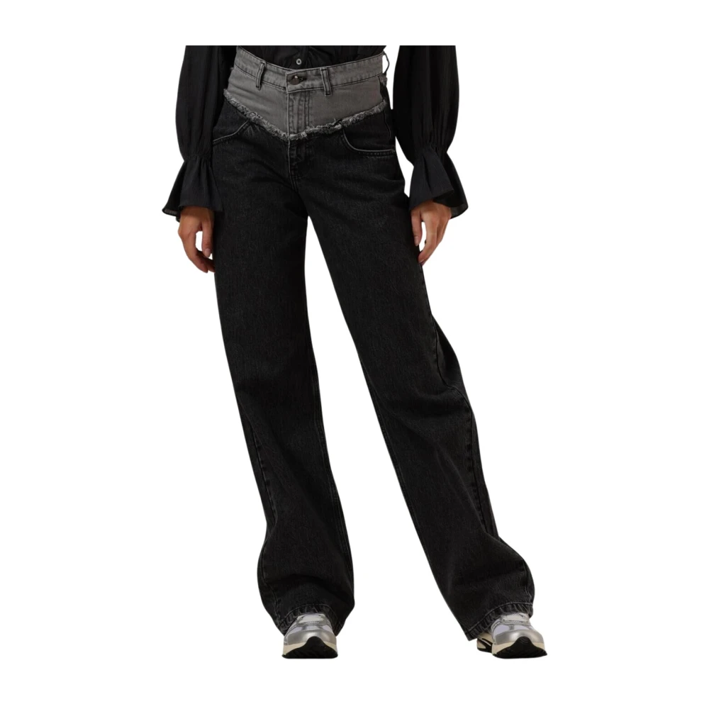 Co'Couture Grijze Mix Blok Lange Jeans Gray Dames