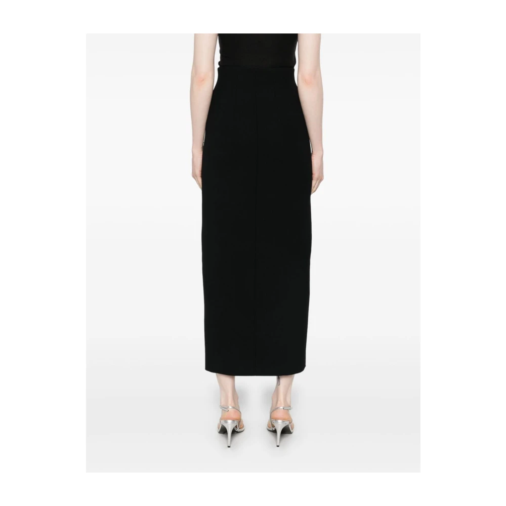 Khaite Zwarte Rok met Hoge Taille Black Dames