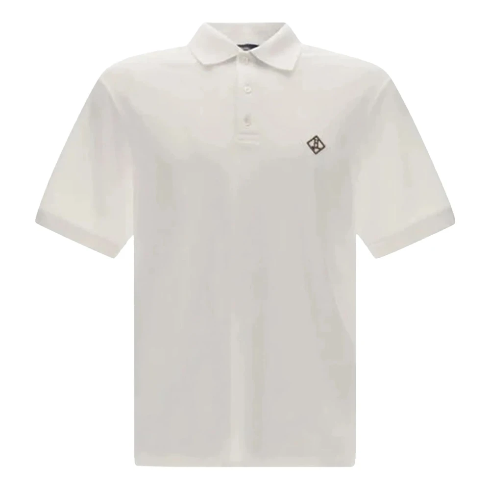 Herno Katoenen poloshirt met geborduurd logo White Heren