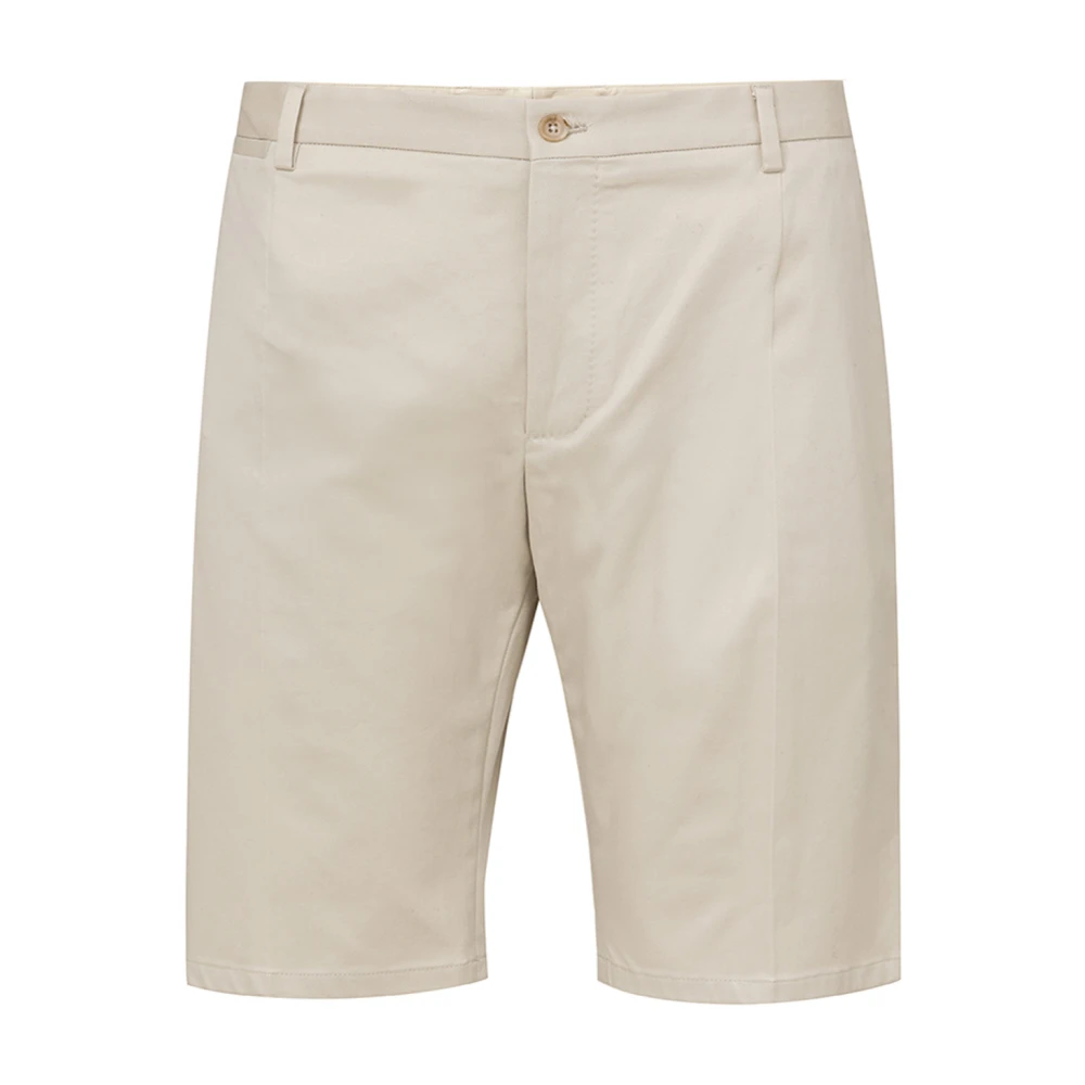 Dolce & Gabbana Men's Beige Bermuda Shorts With Button Closure