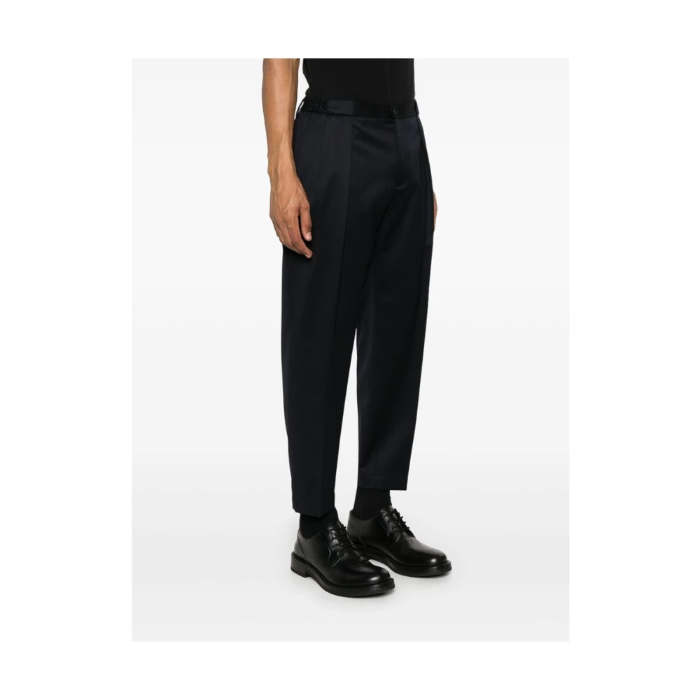 Briglia Blauwe Wolmix Tapered Leg Broek Blue Heren