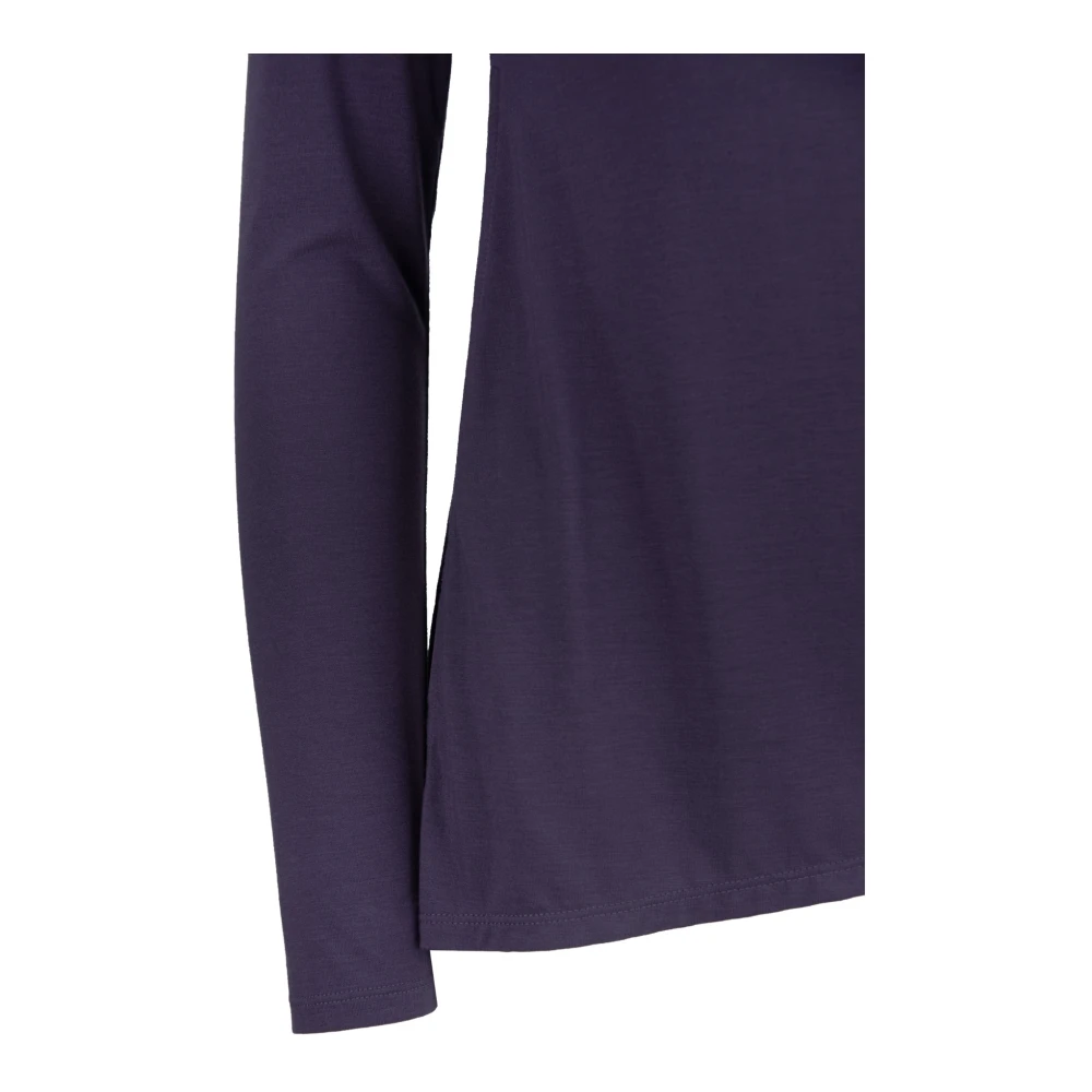 Elisabetta Franchi Gouden Schouder Gepolsterde Hoge Hals Top Purple Dames