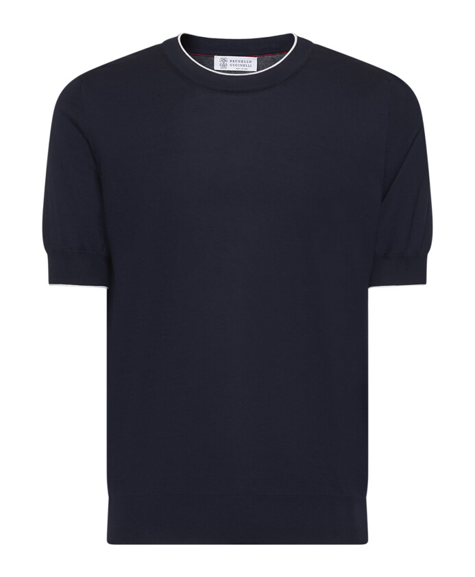 pull-bleu-a-col-rond-et-manches-courtes