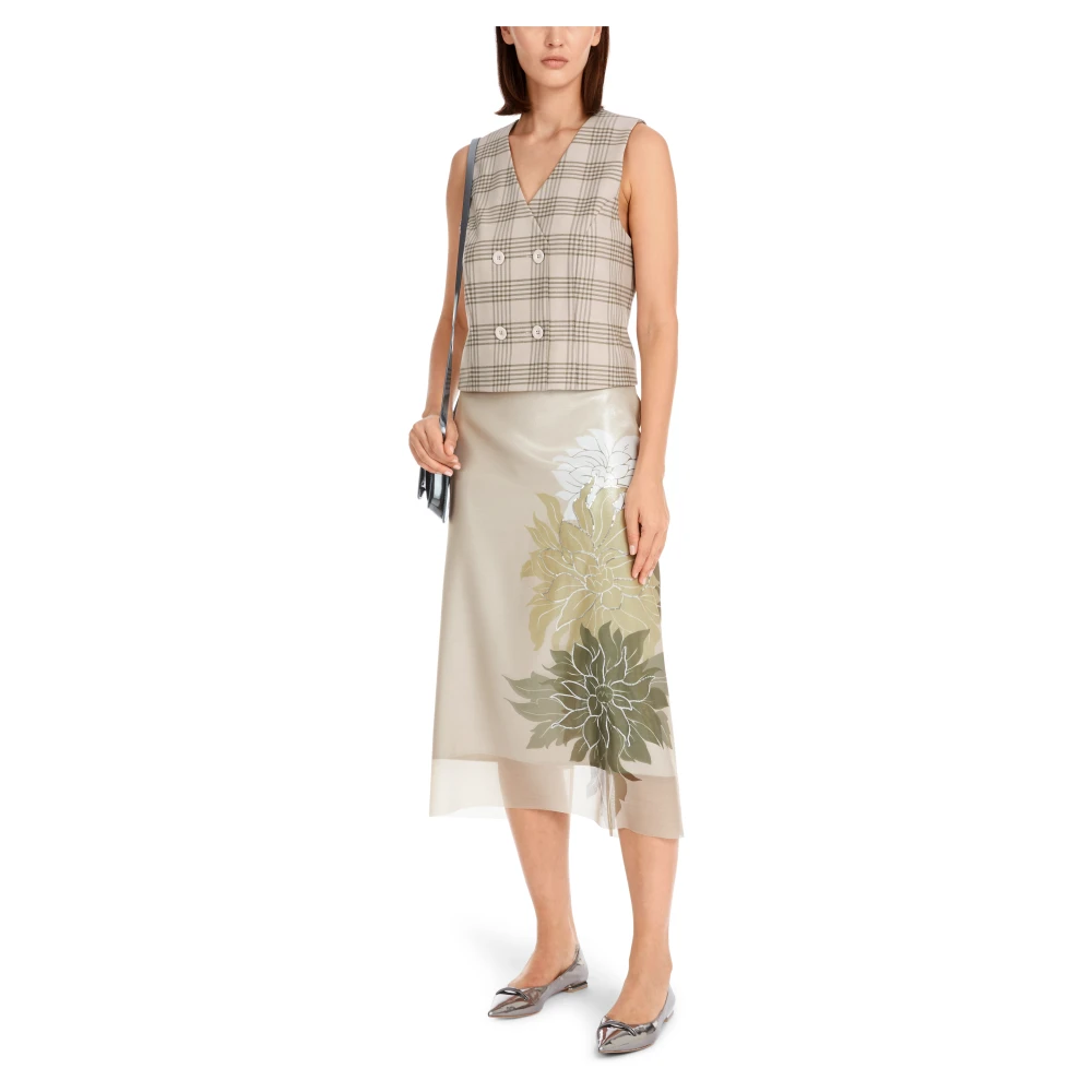 Marc Cain Geruite vest met Lurex-details Green Dames