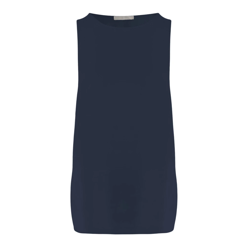 Allude Women's Blue Sleeveless Tops, Xs, Stretch Silk Top