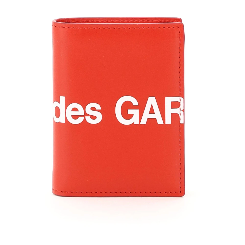 Comme des Garçons Maxi Logo Läder Bifold Plånbok Red, Herr