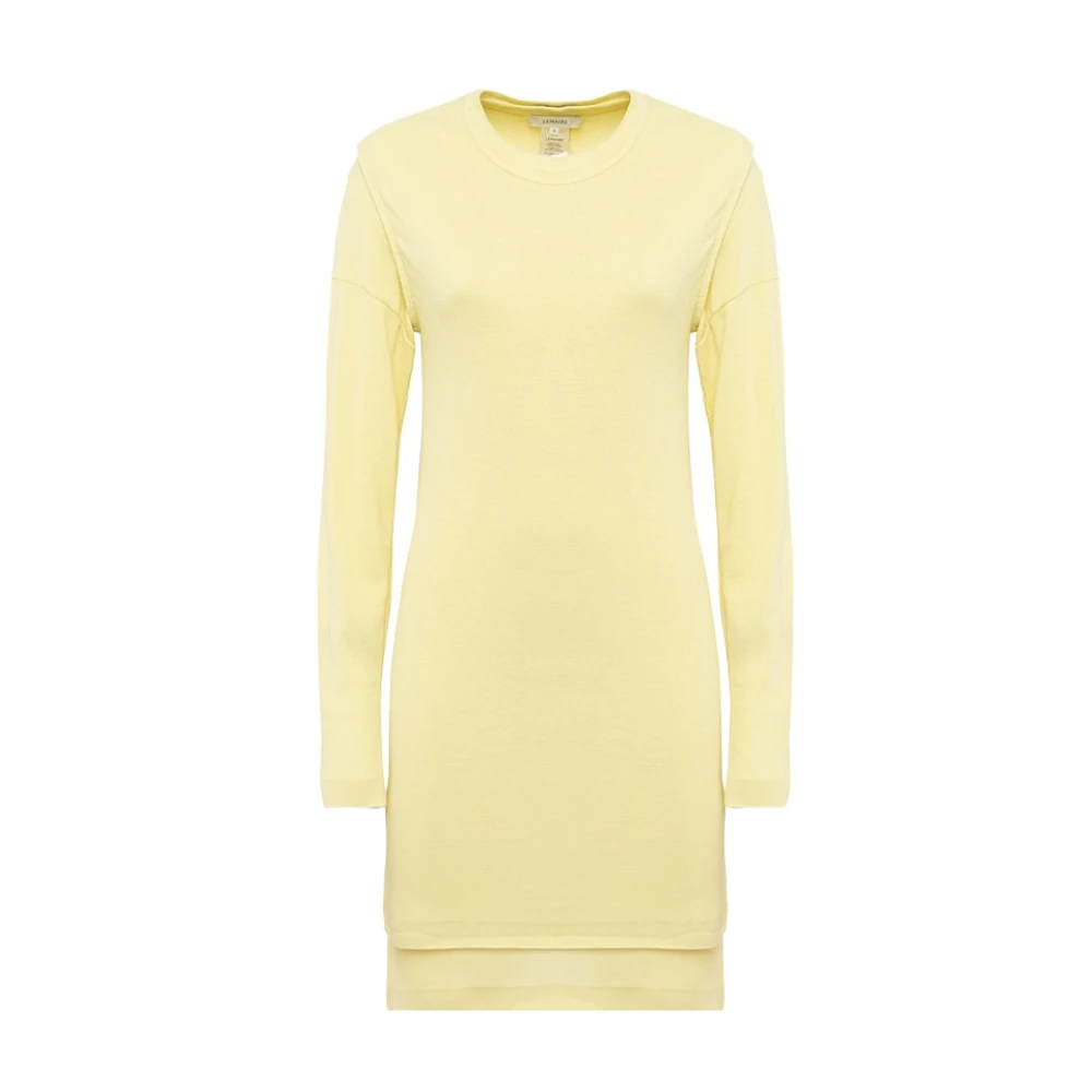 Lemaire Katoenen Terry Lange Mouw Scoop Neck Jurk Yellow Dames