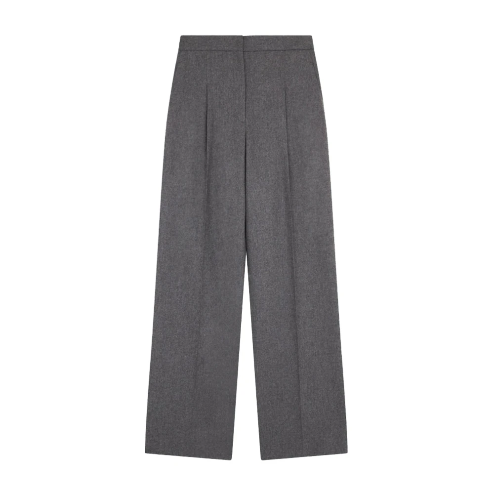 Loulou Studio Grijze Wol Juno Broek Gray Dames