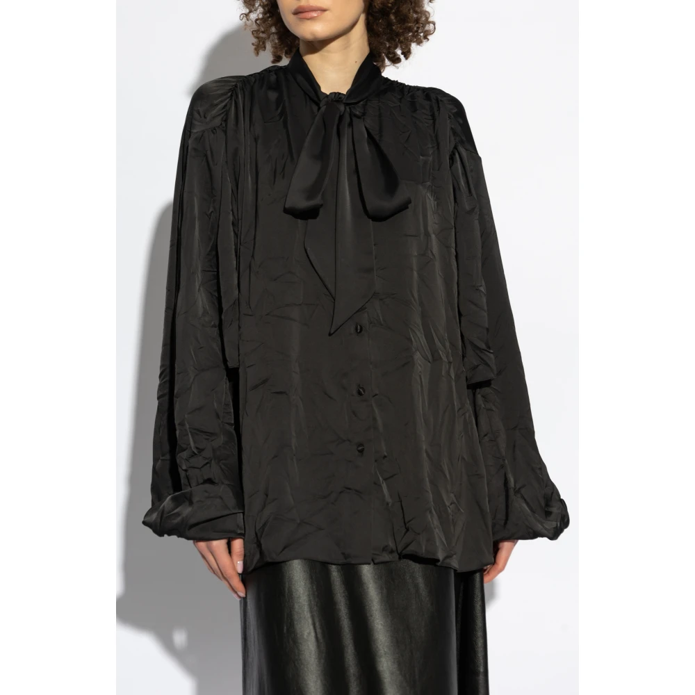 Balenciaga Overhemd met stropdassen Black Dames