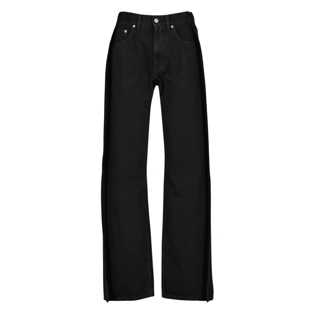 Mm6 Maison Margiela Women's Black Straight-Leg Jeans - Wide Jeans - W28 - Jeans