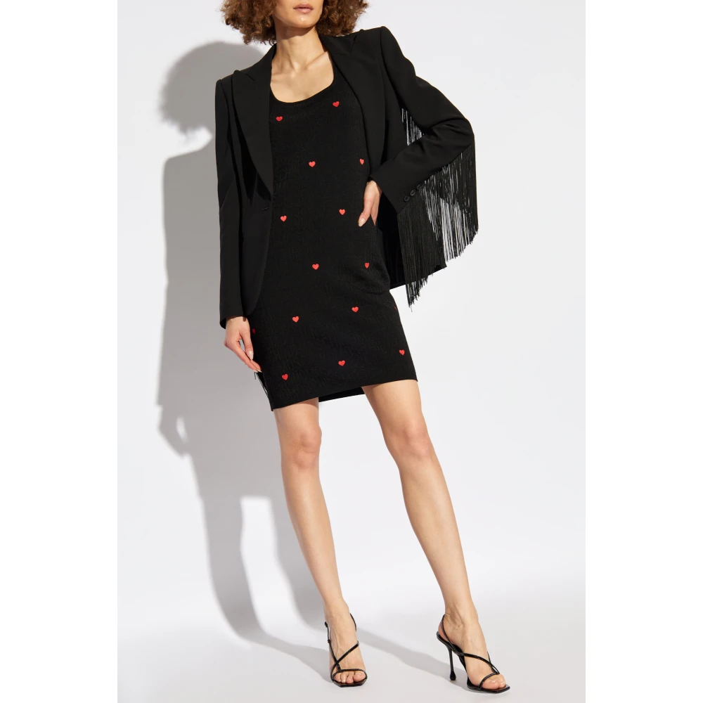 Moschino Jurk met logo Black Dames
