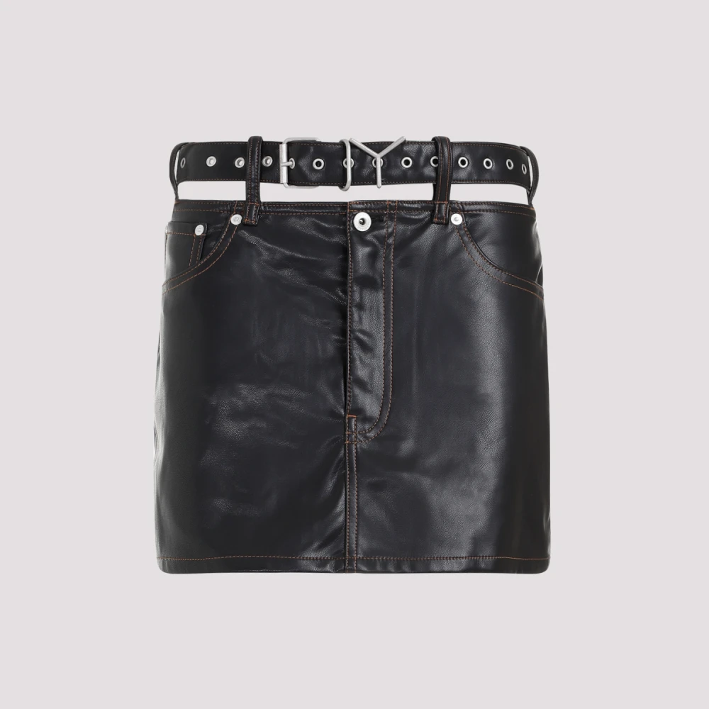 Y Project Zwarte Mini Rok met Riem Black Dames