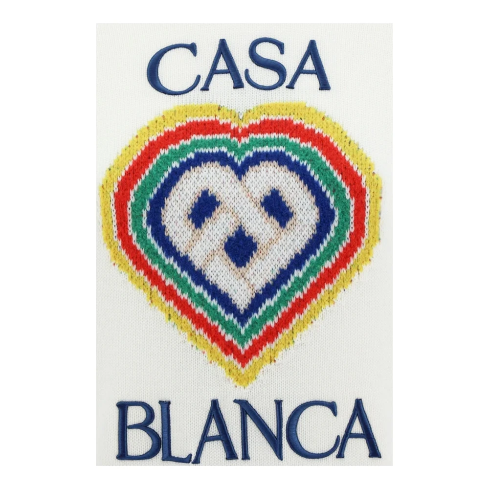Casablanca Multicolor Wol Logo Trui White Dames
