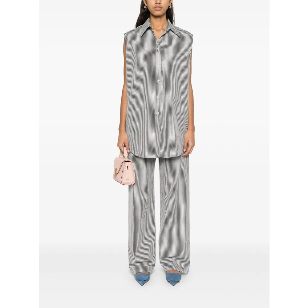 Alysi Blauwe elastische taille broek Blue Dames