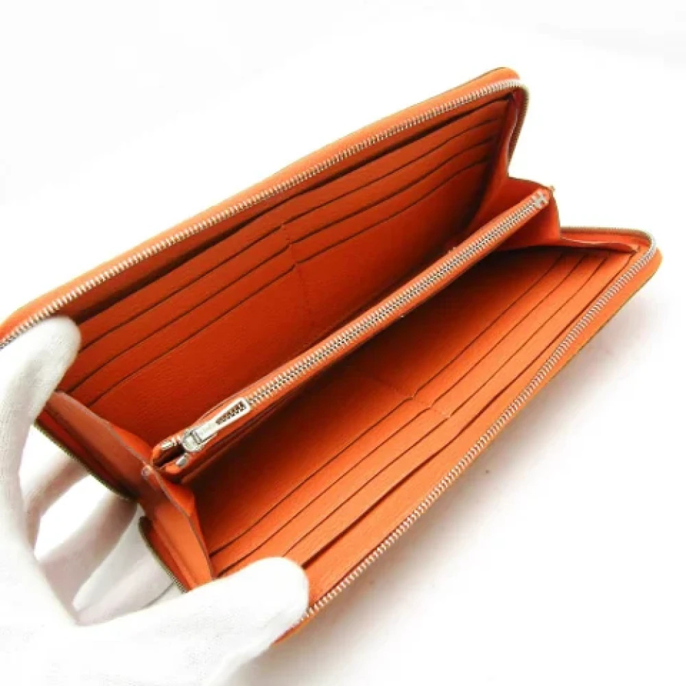 Hermès Vintage Pre-owned Leather wallets Orange Dames