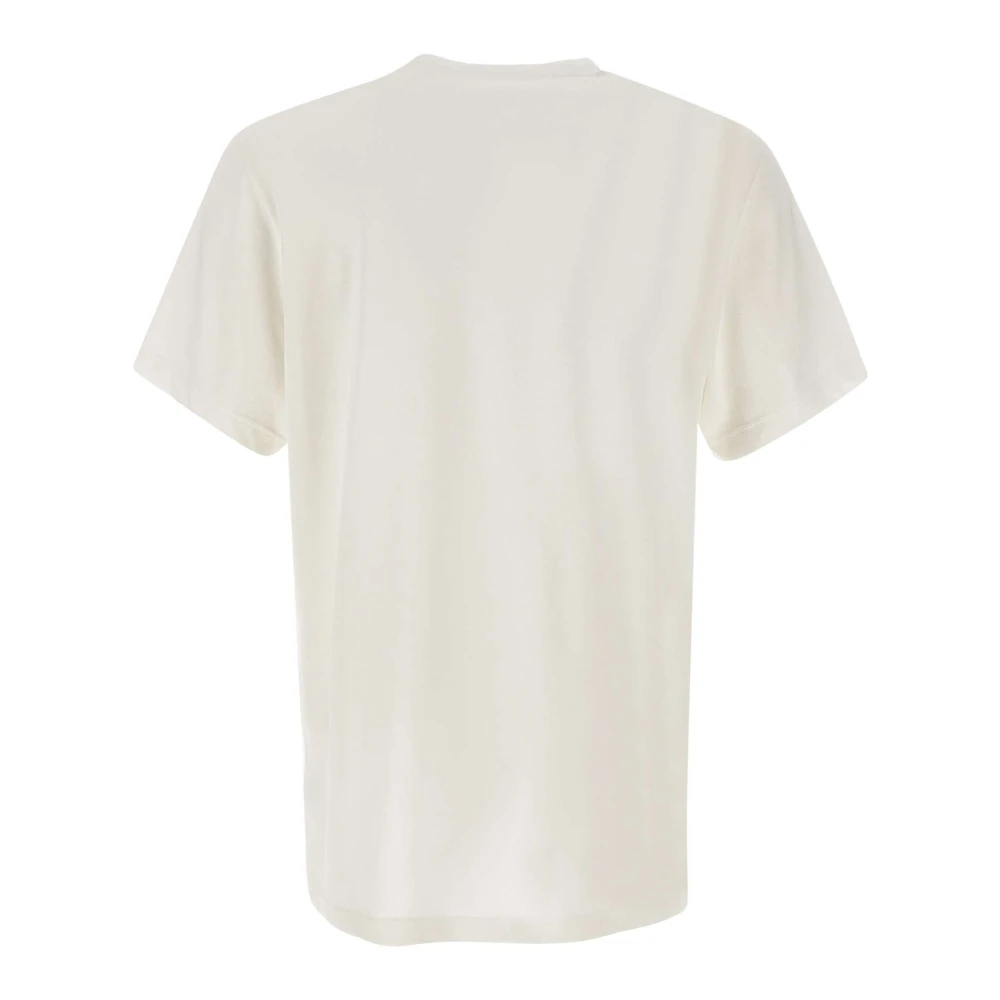 Lacoste Heren Katoenen T-shirt Wit Logo Print White Heren