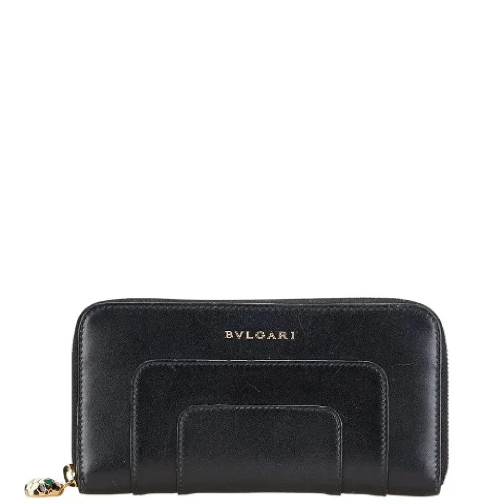 Bvlgari Vintage Pre-owned Leather wallets Black Dames