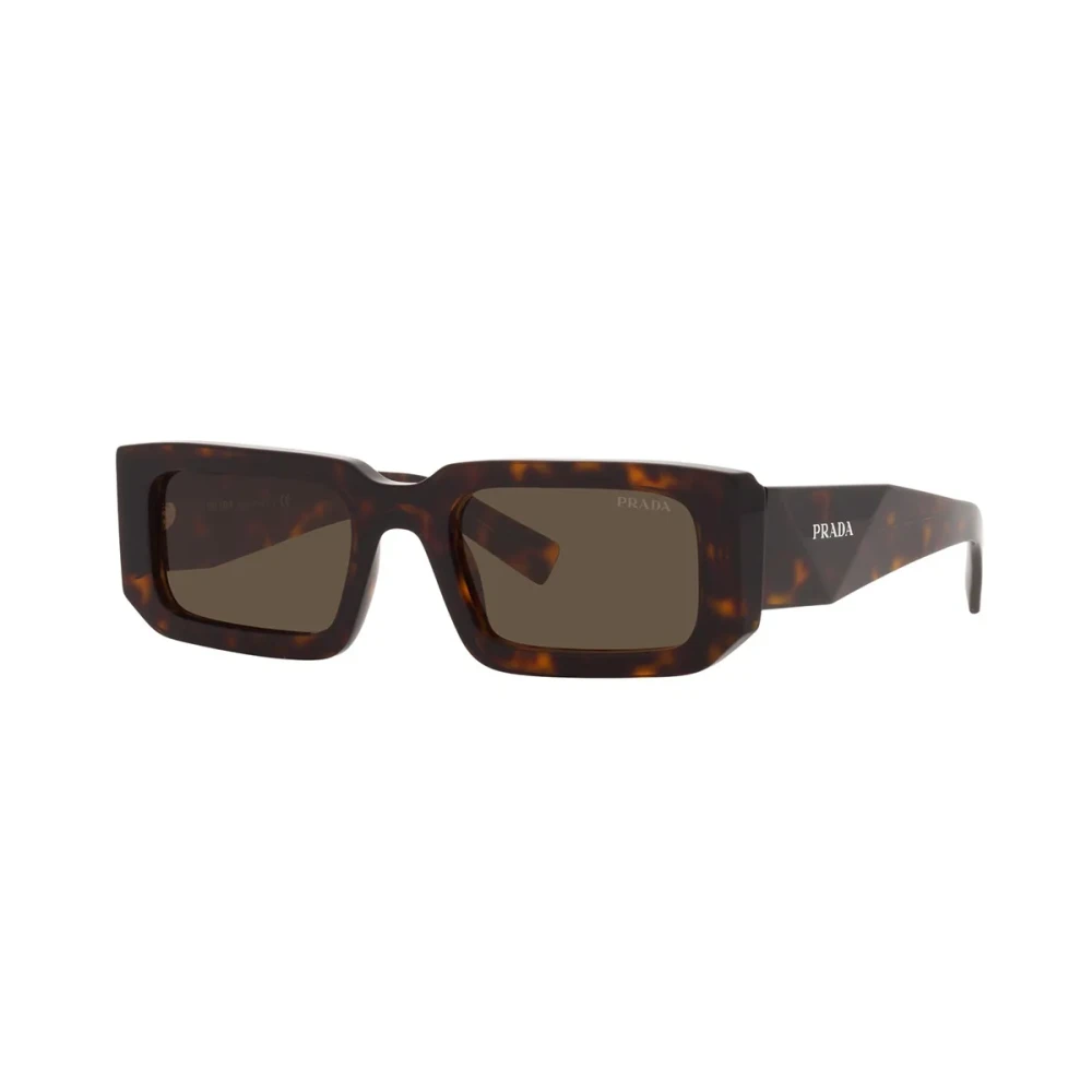 Prada Unisex Brown Rectangular Sunglasses With Unique Style - Sunglasses - 53 Mm - Accessories