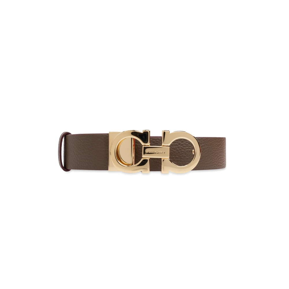 Salvatore Ferragamo Omkeerbare leren riem Gray Dames