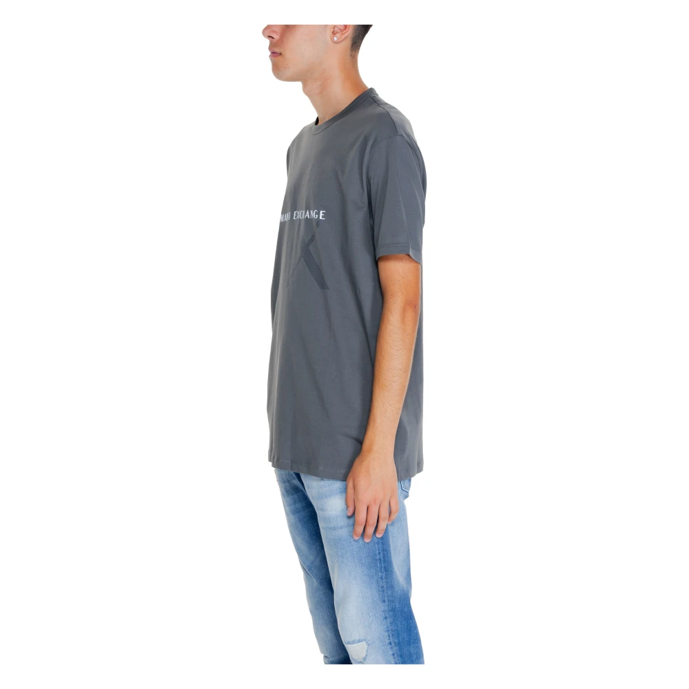 Armani Exchange Grijze T-shirt met print van katoen Gray Heren