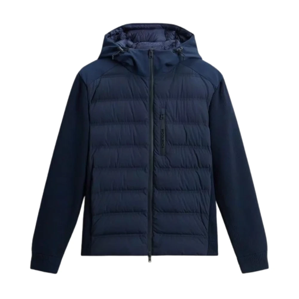 Woolrich Hybrid Melton Blå Vinterjacka Blue, Herr