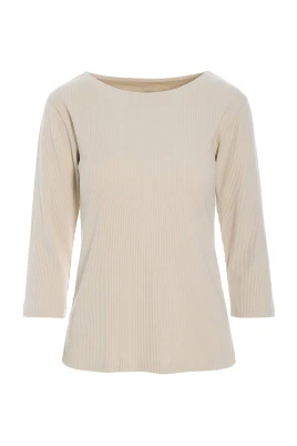 Ribbstickad Jerseyblus