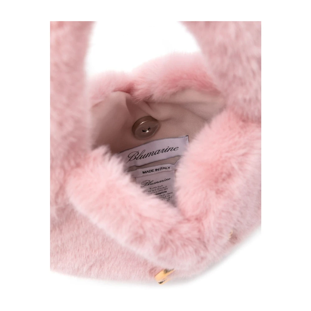 Blumarine Lichtroze Faux-Fur Hartvormige Handtas Pink Dames
